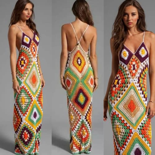 Hand knitted summer dress main image 1
