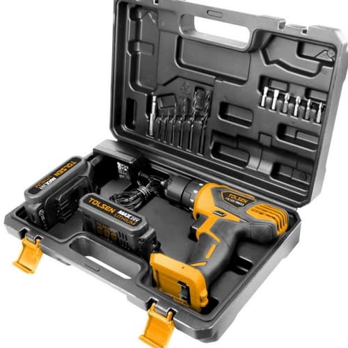 Tolsen 79033 20v Electric Industrial Li Ion Power Cordless Drill With 2