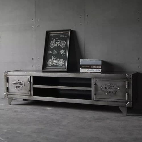 Loft Industrial Metal TV Stand Console Living Room TV with